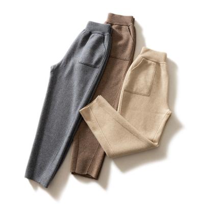 China Anti-Wrinkle Fashion Autumn Winter Women Warm Pants Cashmere Trousers for sale