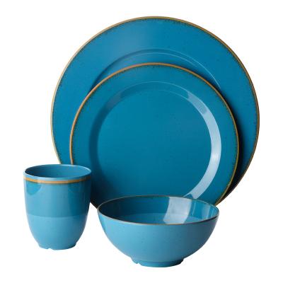 China Sustainable Supermarket Hotsale Goods 16 PCS Eco - Friendly Dinnerware Melamine Plated Elegant Dinnerware Sets for sale