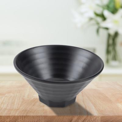 China Sustainable 2 x Ramen Bowls Melamine Dinnerware , Japanese Ramen Noodle Soup Bowl Black 8 Inches for sale