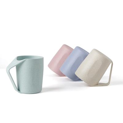 China Wheat Straw Mouth Couple Wash Brushing Toothbrush Toothbowl Beverage Cup Viable Biodegradable Tea Filter Mug for sale