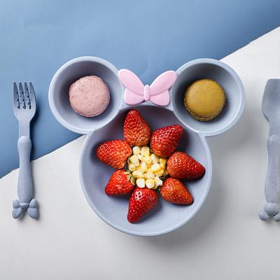 China Sustainable Colorful Biodegradable Kid Food Dish Dinnerware Kids Feeding Tableware Set for sale