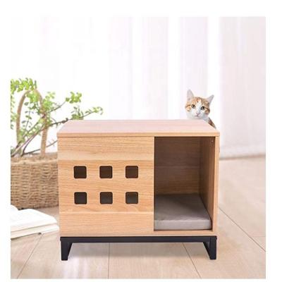 China Hand Wash Factory Price Wooden Rectangle Pet House Cat Boxes Furniture for sale