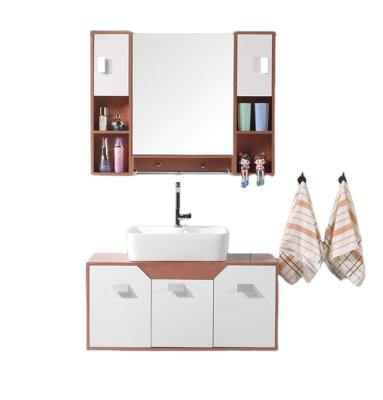 China Modern Luxury High End Solid Wood Vanity Matte White Bathroom Solid Wood Style Hotel Timber Cabinet for sale