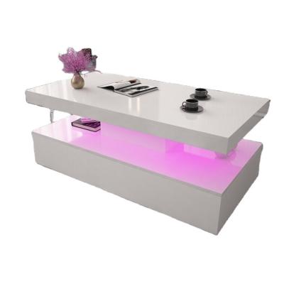 China Modern Home Furniture Wood Material High Quality Modern Led Coffee Table for sale