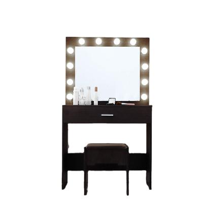 China Modern (Size) Hollywood Style Makeup Mirror Adjustable Vanity Dressing Table With Lights Around Mirror for sale