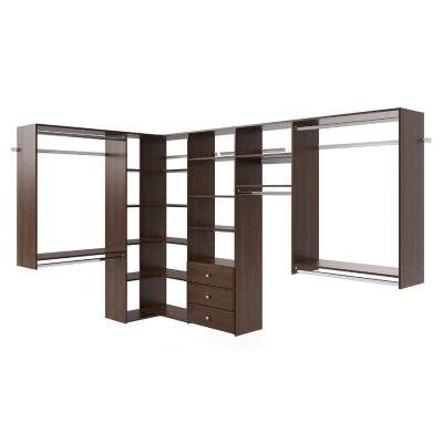 China Melamine Wood (Height) Adjustable Single Walk In Open Wardrobe Closets for sale