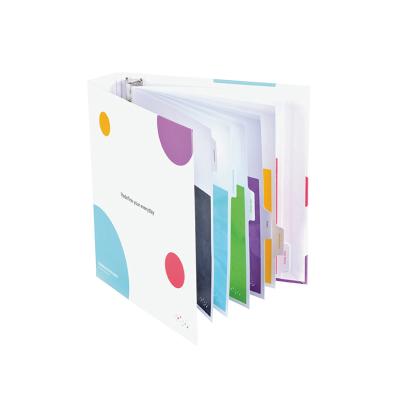 China Factory Price Paper Custom Printed A4 Divided Paper 3 Ring Binder With Tags for sale