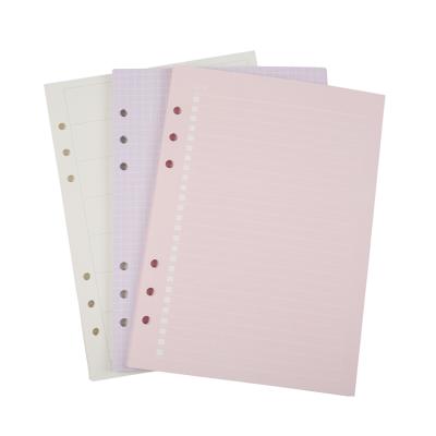 China Filler Papers Best 6 Ring A5 Notebook Filler Liner Selling Planner Insert Punch Point Filler Paper Paper for sale