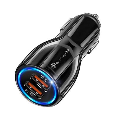 China 4.8A Mobile Phone Car Charger Dual USB Fast Phone Charging For iPhone 14 13 Pro Max Huawei Samsung Xiaomi Quick Charge QC 3.0 for sale