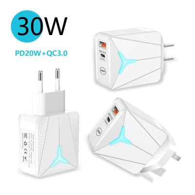 China Mobile Phone QC3.0 PD 20W Wall Charger with EU, US, UK Plug and 20W PD Wall Adapter Fast Charging Smartphone Cell Phones for sale