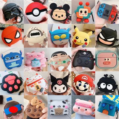 China Anti-wrinkle trend cartoon pattern suitable for Airpods Pro Wireless Bluetooth Earphone Silicone Protective Case for sale