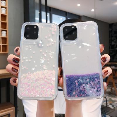 China Love Heart Glitter Shockproof Phone Case For iphone 14 13 12 11 pro X max XR XS max 6S 6 7 8 5 Se 2020 Quicksand Bling Glitter Liquid Cover for sale