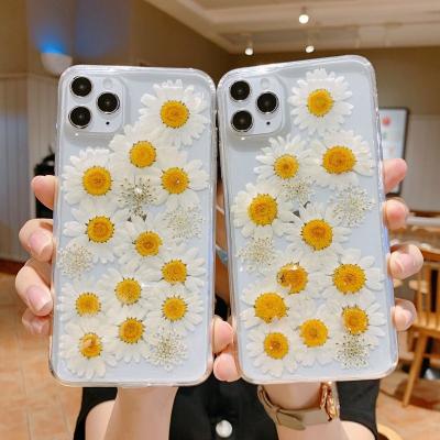 China Clear Shockproof Dry Flower Phone Case For iphone 11 12 13 14 mini pro XS max X XR 7 8 case soft shockproof cover Se 2020 plus for sale