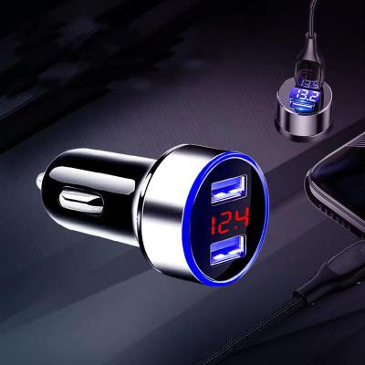 China Mobile Phone USB 18W Car Charger QC 3.0 Adapter LED Lighter For All Types Mobile Phone Charger Dual USB Smart Charging for sale