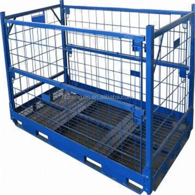 China Warehouse wire mesh container and viable metal box and pallet cage for sale