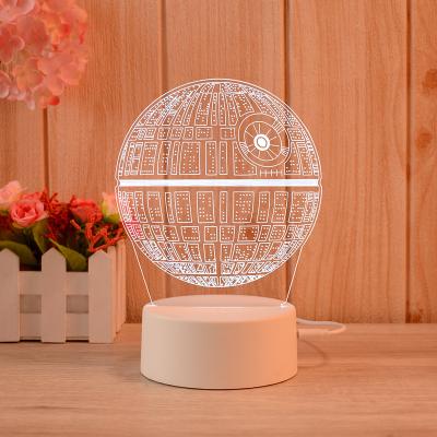 China Factory Customized Modern Romantic Gift Acrylic Led 3d Lamp Illusion Led Night Light 3D Lamp For Decoration for sale