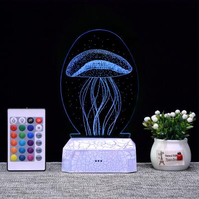 China 2021 Hot Sale Modern Creative 3D Split Lamp Base Decor 3d Illusion Home Light for sale