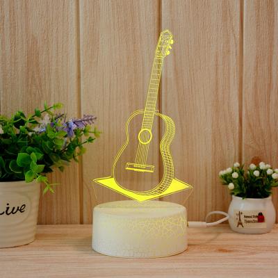 China New Product USB LED 3D Light 7 Color Modern Night Illusion Dinosaur 3D Optical USB Light for sale