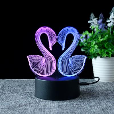 China Modern Touch Switch 3D Night Light 3D Illusion Lamp 2 Colors LED ABS LED Night Light With Logo Customized for sale