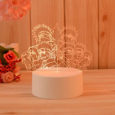 China Factory Supplier Two Color 3D Illusion Lamp Modern Bicolor Kids Room Decorative LED Night Light With Button Switch for sale