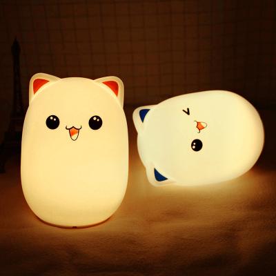 China Modern Hot Selling Colorful Silicone LED Night Light For Kids USB Rechargeable Table Lamp Bedroom Light for sale