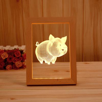 China Popular Wooden Frame 2021 LED Wooden Light With Acrylic Switch By Button for sale