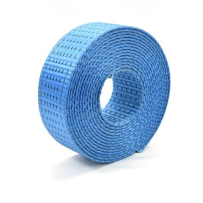 China Hot Selling High Tenacity 50mm Width High Tenacity Polyester Yarn Industrial Webbing For Blue Cargo Webbing Sling for sale