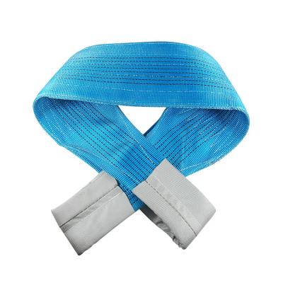 China Factory Wholesale 200mm 8Ton Blue Polyester Webbing Sling Lifting Sling Wire Rope Lifting Loop Flat for sale