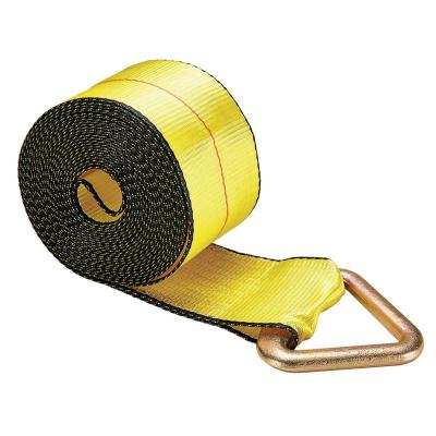 China Heavy Duty Polyester Winch Strap With Delta Ring Working Load Limit 5400lbs Winch Strap for sale