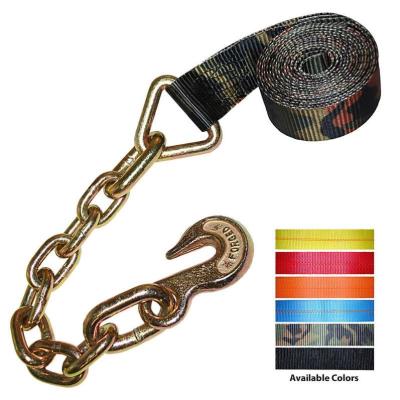 China 100% high tenacity industrial polyester yarn Good Selling American-Standard winch strap polyester winch strap s hook with chain for sale