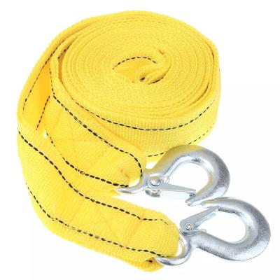 China Polyester 100% Heavy Duty tow strap 100% polyester towing strap with hook for car for sale