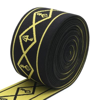 China Garment Accessories 50mm Woven Heavy Printing Jacquard Tape Elastic Elastic Customized Webbing for sale