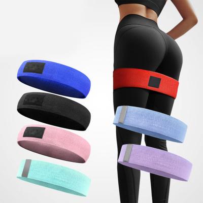 China Polyester Fabric Hip Work Out Bandass Nude Yoga Band Thera Excersise Thera Fabric Resistance Fitness Exercise Elastic Bands for sale