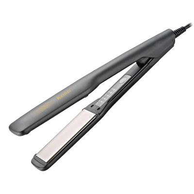 China For Home Use Kemei Km-2518 Customized Professional Speed ​​Temperature Digital Display LED Ceramic Natural Electric Hair Straightener Curler for sale