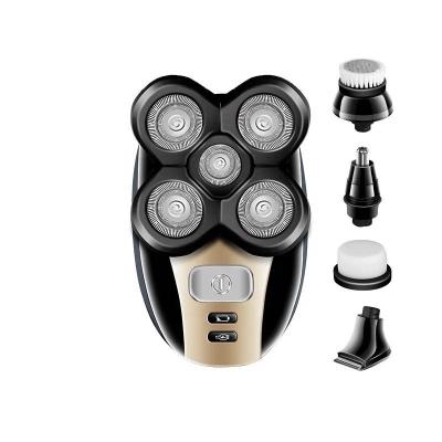 China Kemei KM-1000 Twin Blade Rechargeable Cordless Shaver For Men Five In 1 Rotating Blade Beard Razor Face Joint Nose Hair Trimmer 5 in 1 for sale