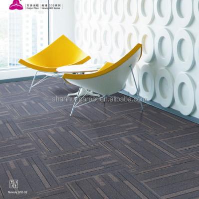 China Modern Best Price Commercial Design Stripe Office Carpet Tiles 50x50cm for sale