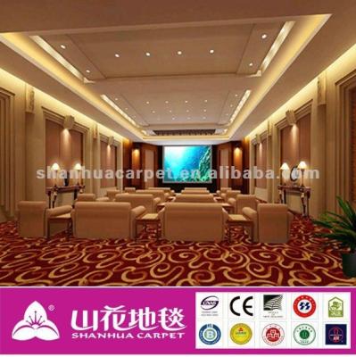 China Jacquard Wool Wall To Wall Cinema Theater Club Fire Resistant Carpet for sale