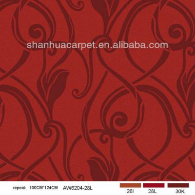 China RED PATTERNED jacquard rug for sale