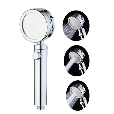 China Without Switch Bathroom Accessories ABS Chrome High Pressure Massage Handheld Shower Head for sale