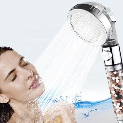 China Without Diverting New Design Healthy Negative Ions Water Purification Saving Shower Head With Pause ON/OFF Switch for sale