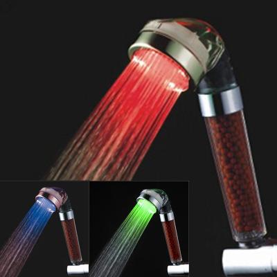 China Free Amazon Popular Color Changing Diverter Negative Ion RGB Spa Led Filter Shower Head for sale