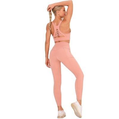 China 2021 QUICK DRY soft yoga sets / 75%chinlon 25%spandex sport wear yoga tops leggings for sale