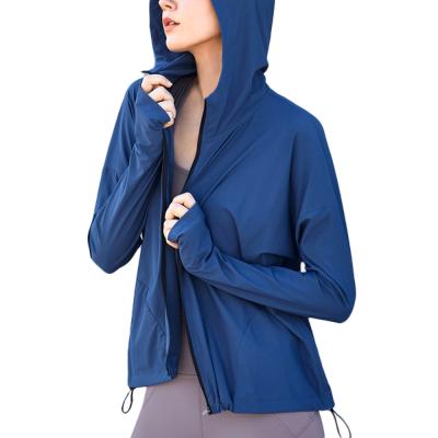 China Wholesale QUICK DRY Wear Gym Ladies Yoga Jacket Sports Long Sleeve Hooded Coat For Women for sale