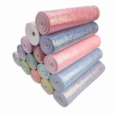 China World's Latest Elastic Glitter Chunky 30x135cm Leather Rolls Sheets For Gift Decoration And Hair Bow for sale