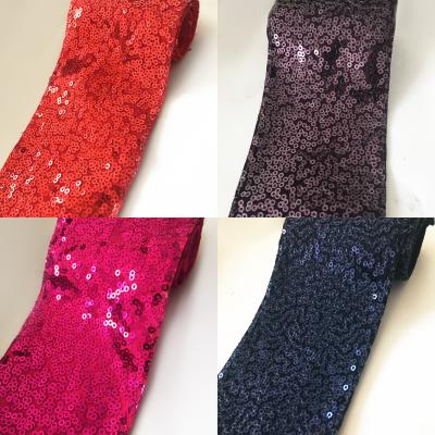 China 75mm durable 3 inch irreversible sequin ribbon for sale