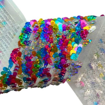 China Hair Accessories Baby Headband Free Shipping! ! Boca Ribbons 75MM Sunflower Seed Sequin Fabric Ribbon Running Rainbow 2 for choose from 28yards/lot for sale