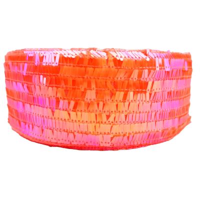 China 3 Inch 75mm Sustainable New Design Sequin With Fabric Ribbon For DIY Carfts for sale