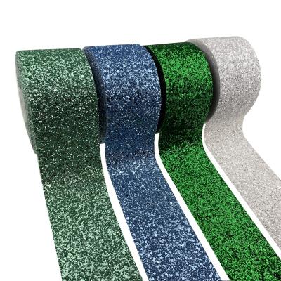 China 3 Inch (75mm) Viable Glitter Leather Chunky Ribbon For DIY Hair Bow Gift Wrapping for sale