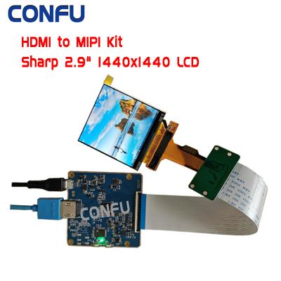 China CONFUSE HDMI-to MIPI Panel TC358870 Sharp 2.9 inch1440x1440 TFT IPS Square LCD Panel LS029B3SX02 For Raspbery Pi 3 4 inch=China 2 Outline 54.24*59.02*1.51mm, 9 for sale