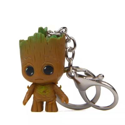 China Galaxy Key Chain Cute Cartoon Cute Cartoon Baby Groot Super Hero Item Number Key Chain Gifts for sale